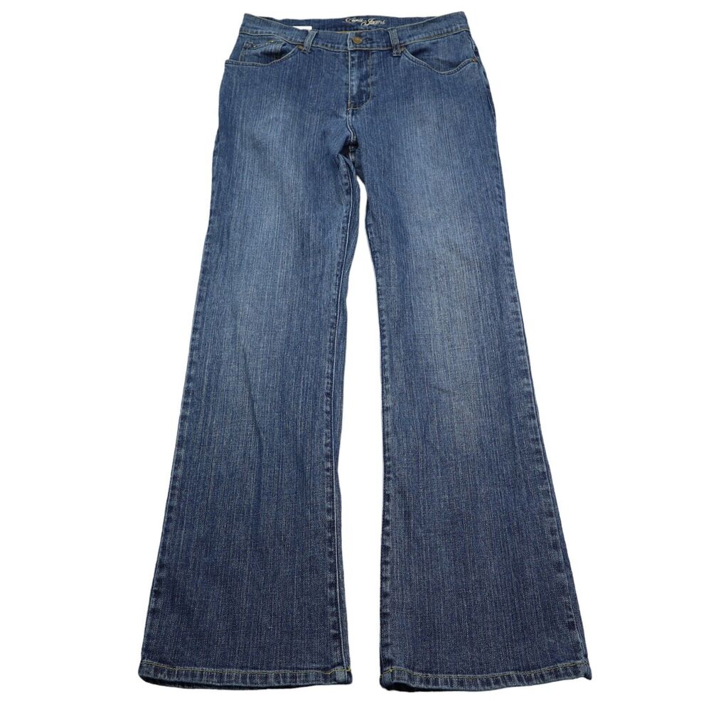 Zena Jeans Womens 8 Blue Bootcut Mid Rise Stretch Zip Studded Pocket Denim Pants